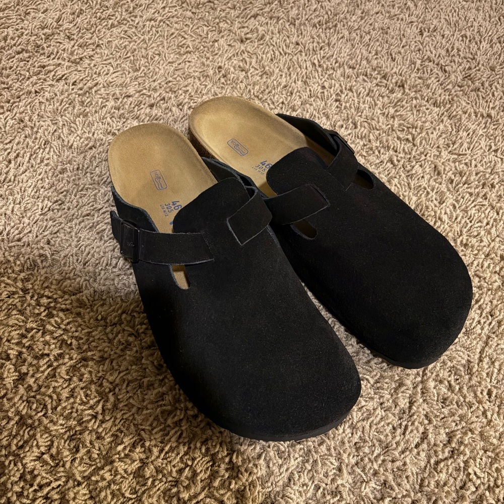 Birkenstock Black Suede Loafers